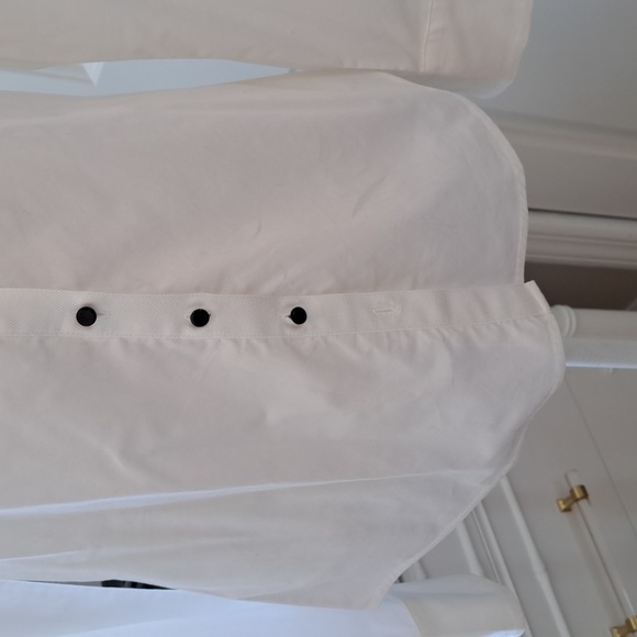 NWOT Banana Republic Womens White Tuxedo Long Sleeve Button Down Shirt S-6 - Picture 3 of 9